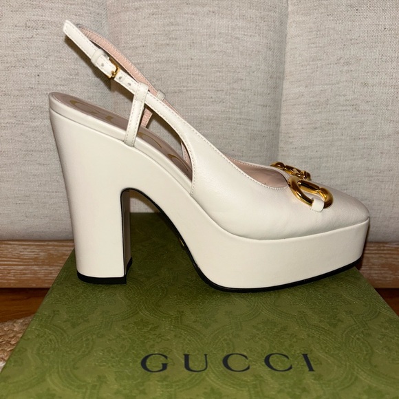 Authentic GUCCI Baby Leather Bit Slingback Pump - Picture 7 of 15